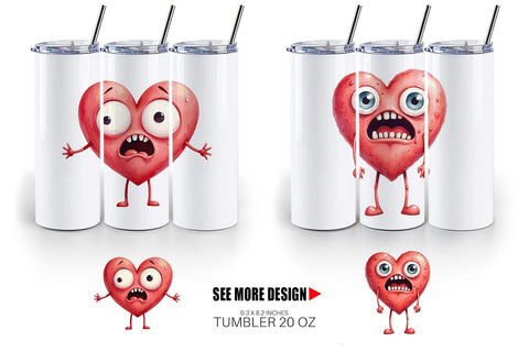 Tumbler Panic Heart Sublimation artnoy 