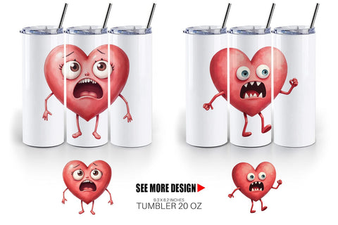 Tumbler Panic Heart Sublimation artnoy 