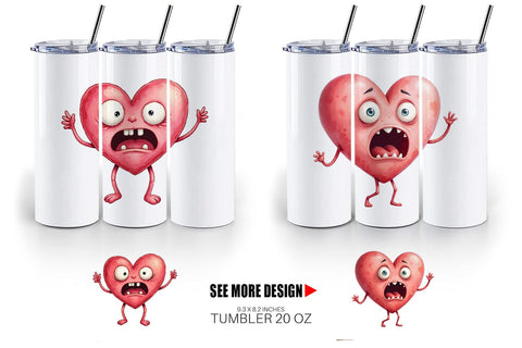Tumbler Panic Heart Sublimation artnoy 