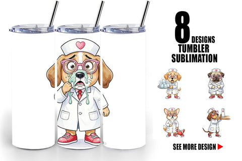Tumbler Panic Mode Dog Nurse Prints Sublimation artnoy 