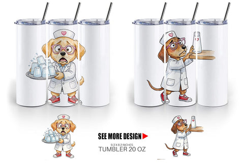 Tumbler Panic Mode Dog Nurse Prints Sublimation artnoy 
