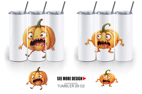 Tumbler Panic Pumpkin Sublimation artnoy 