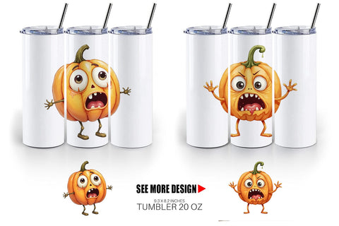 Tumbler Panic Pumpkin Sublimation artnoy 