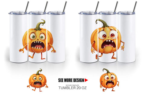 Tumbler Panic Pumpkin Sublimation artnoy 