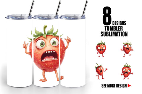 Tumbler Panic Strawberry Sublimation artnoy 