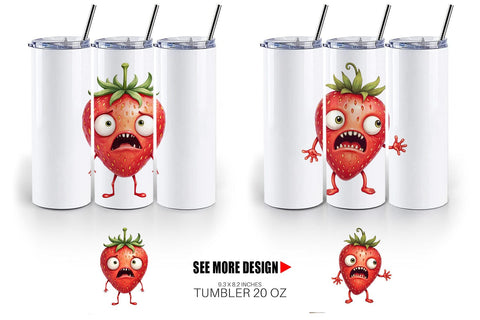 Tumbler Panic Strawberry Sublimation artnoy 