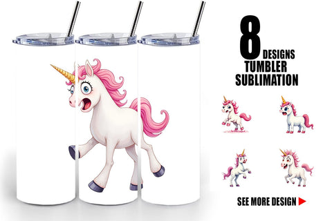 Tumbler Panic Unicorn Sublimation artnoy 