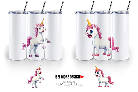 Tumbler Panic Unicorn Sublimation artnoy 