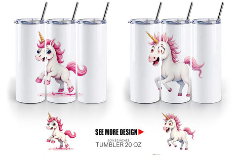 Tumbler Panic Unicorn Sublimation artnoy 