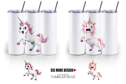 Tumbler Panic Unicorn Sublimation artnoy 