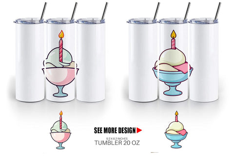 Tumbler Party Ice Cream Sublimation artnoy 