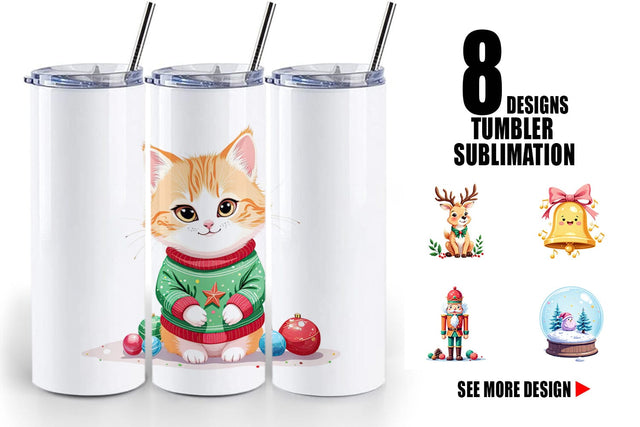 Tumbler Pastel Christmas Characters Sublimation artnoy 