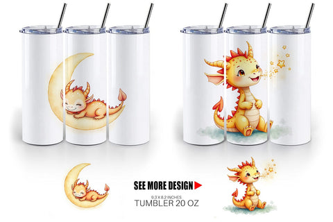 Tumbler Pastel Dreamy Dragons Sublimation artnoy 