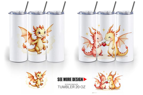Tumbler Pastel Dreamy Dragons Sublimation artnoy 