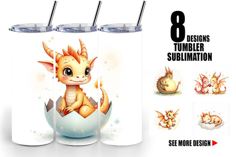 Tumbler Pastel Dreamy Dragons Sublimation artnoy 