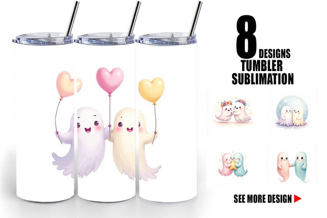 Tumbler Pastel Ghost Twins Sublimation artnoy 