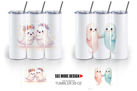 Tumbler Pastel Ghost Twins Sublimation artnoy 