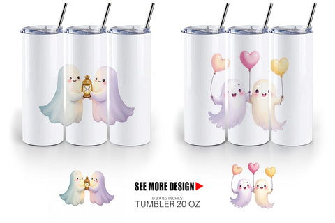 Tumbler Pastel Ghost Twins Sublimation artnoy 