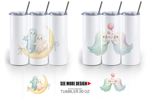 Tumbler Pastel Ghost Twins Sublimation artnoy 