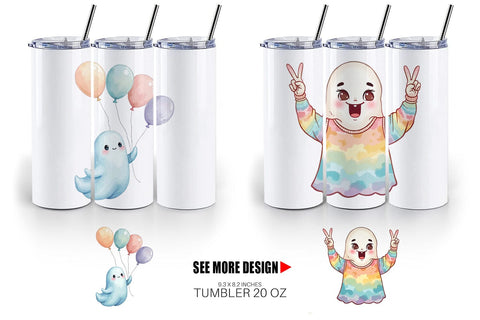 Tumbler Pastel Ghost Vibes Sublimation artnoy 