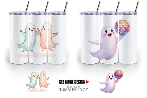 Tumbler Pastel Ghost Vibes Sublimation artnoy 