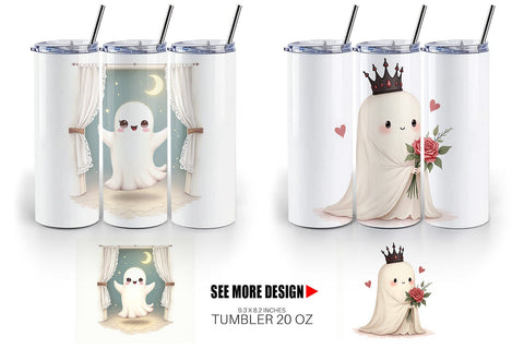 Tumbler Pastel Gothic Ghost Sublimation artnoy 