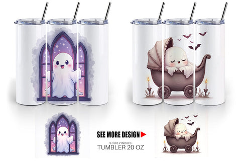 Tumbler Pastel Gothic Ghost Sublimation artnoy 