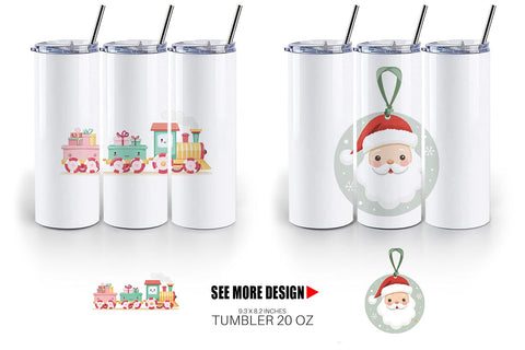 Tumbler Pastel Holiday Festive Sublimation artnoy 