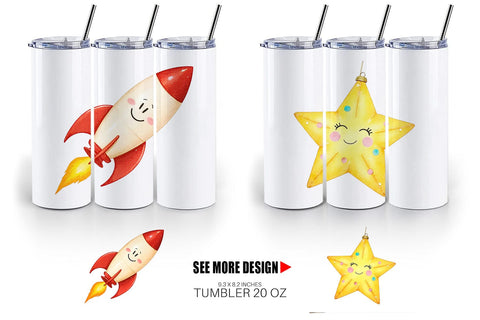 Tumbler Pastel Holiday Festive Sublimation artnoy 