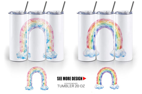 Tumbler Pastel Nursery Rainbow Sublimation artnoy 