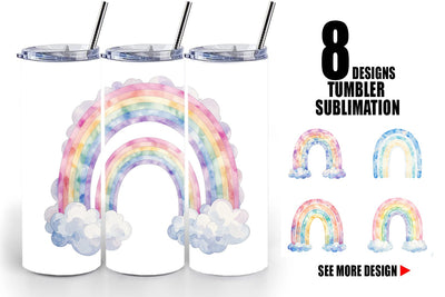 Tumbler Pastel Nursery Rainbow Sublimation artnoy 