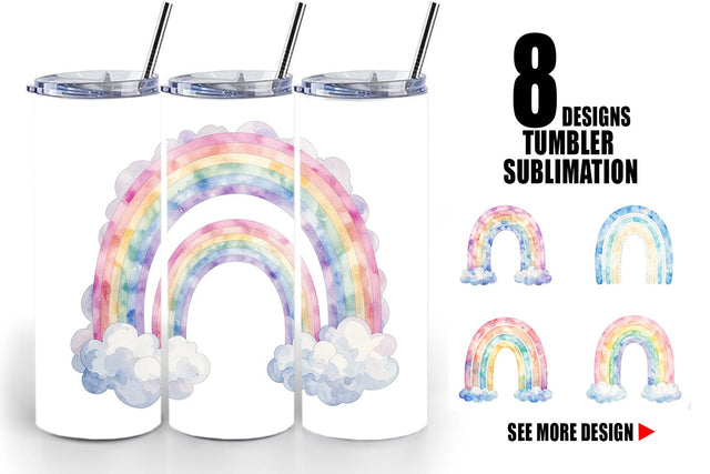 Tumbler Pastel Nursery Rainbow Sublimation artnoy 