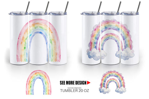Tumbler Pastel Nursery Rainbow Sublimation artnoy 