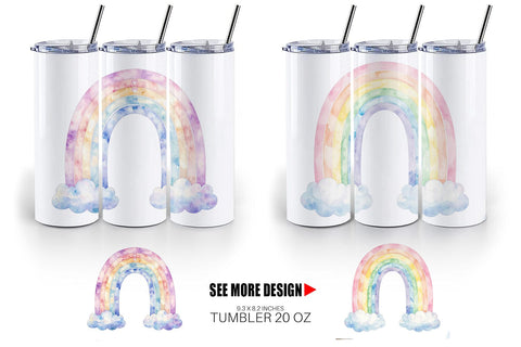 Tumbler Pastel Nursery Rainbow Sublimation artnoy 