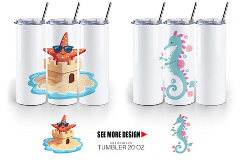 Tumbler Pastel Ocean Cuties Sublimation artnoy 