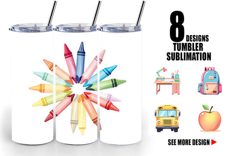 Tumbler Pastel School Essentials Sublimation artnoy 
