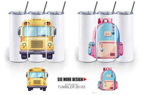 Tumbler Pastel School Essentials Sublimation artnoy 