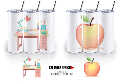 Tumbler Pastel School Essentials Sublimation artnoy 