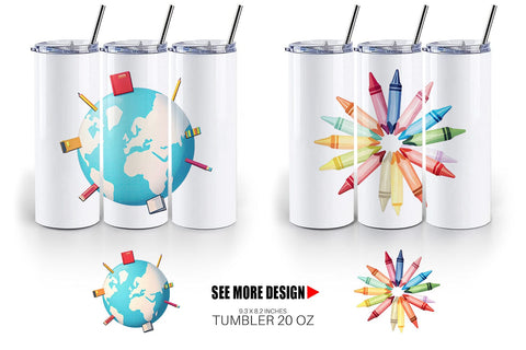 Tumbler Pastel School Essentials Sublimation artnoy 