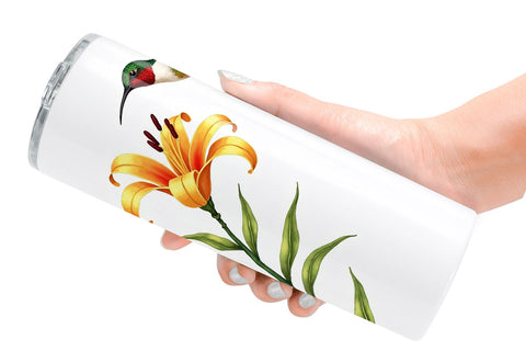 Tumbler Pastel Spring Birds & Blooms Watercolor Sublimation artnoy 
