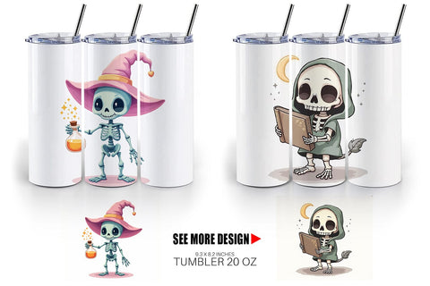Tumbler Pastel Witch Skeleton Sublimation artnoy 