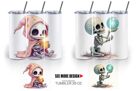 Tumbler Pastel Witch Skeleton Sublimation artnoy 