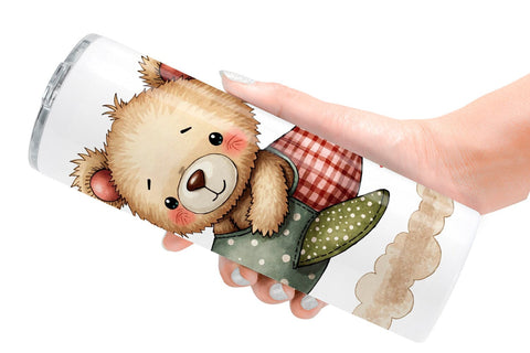 Tumbler Patchwork Bear Adventures Sublimation artnoy 