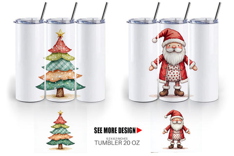 Tumbler Patchwork Christmas Cute Sublimation artnoy 