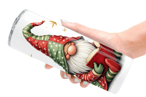 Tumbler Patchwork Christmas Gnome Sublimation artnoy 