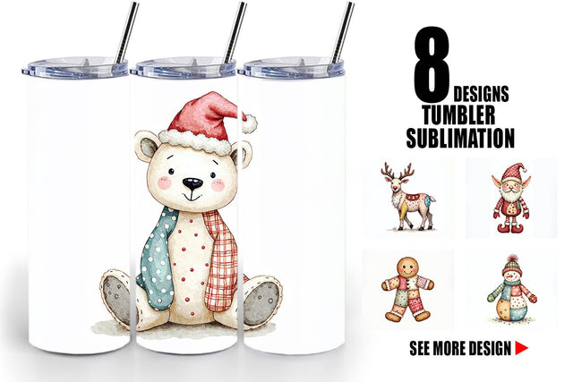 Tumbler Patchwork Christmas Wonder Sublimation artnoy 