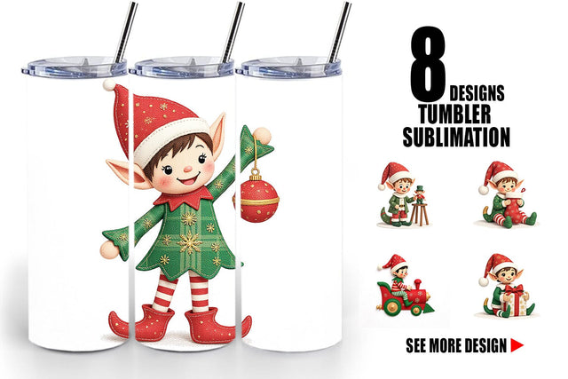 Tumbler Patchwork Elf Sublimation artnoy 
