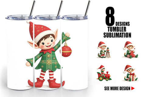 Tumbler Patchwork Elf Sublimation artnoy 
