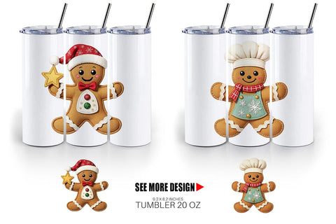 Tumbler Patchwork Gingerbread Sublimation artnoy 
