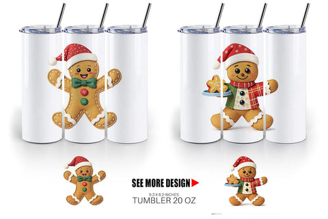 Tumbler Patchwork Gingerbread Sublimation artnoy 